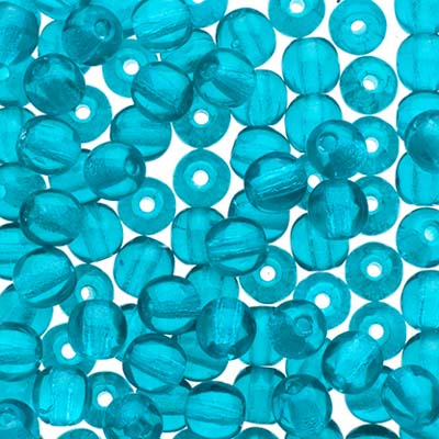 Glass Beads - 4mm - Round - Transparent Blue Zircon (100)