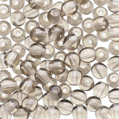 Glass Beads - 4mm - Round - Transparent Black Diamond (100)