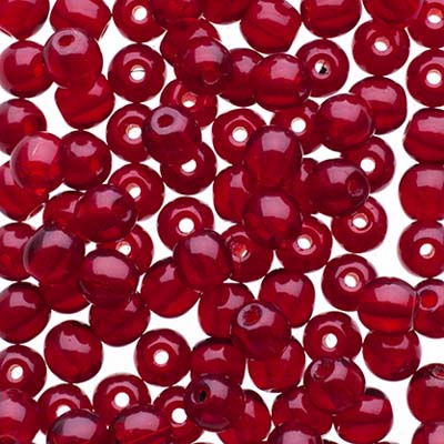 Glass Beads - 4mm - Round - Transparent Garnet (100)