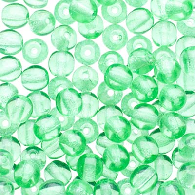 Glass Beads - 4mm - Round - Transparent Peridot (100)
