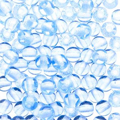 Glass Beads - 4mm - Round - Transparent Light Sapphire (100)