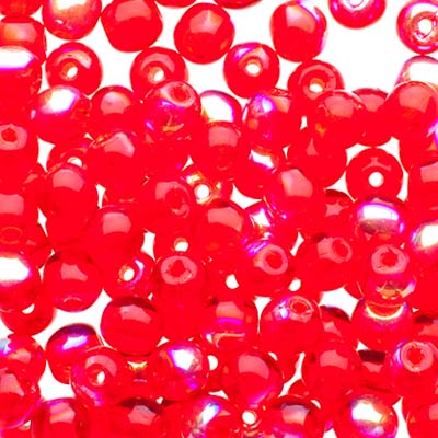 Glass Beads - 4mm - Round - Transparent Light Siam AB (100)