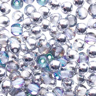 Glass Beads - 4mm - Round - Crystal Light Vitrail (100)