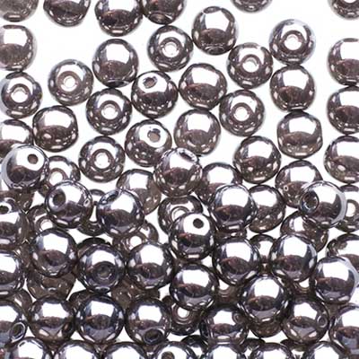 Glass Beads - 4mm - Round - Chrome (100)