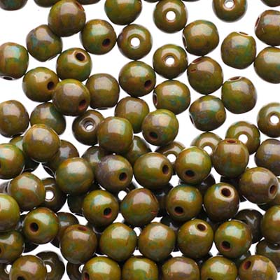 Glass Beads - 4mm - Round - Blue Travertine (100)