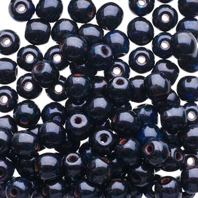 Glass Beads - 4mm - Round - Dark Blue Travertine (100)