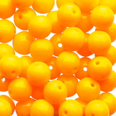 Glass Beads - 6mm - Round - Opaque Orange (50)