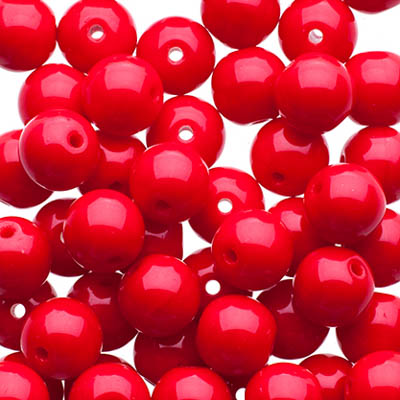 Glass Beads - 6mm - Round - Opaque Dark Red (50)