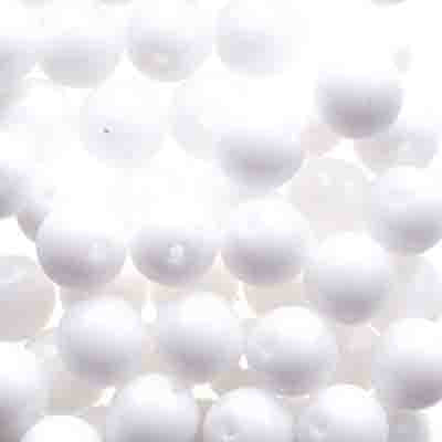 Glass Beads - 6mm - Round - Opaque Chalk White (50)