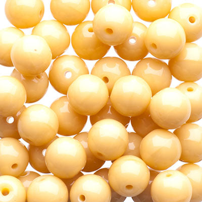 Glass Beads - 6mm - Round - Opaque Ivory (50)