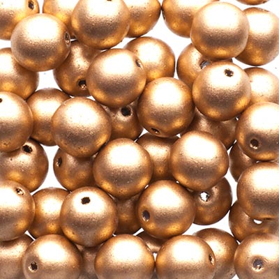 Glass Beads - 6mm - Round - Gold (50)