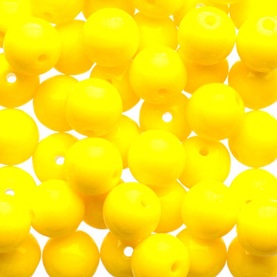 Glass Beads - 6mm - Round - Opaque Yellow (50)