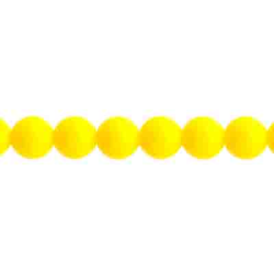 Glass Beads - 6mm Round - Opaque Yellow (31pc strand)