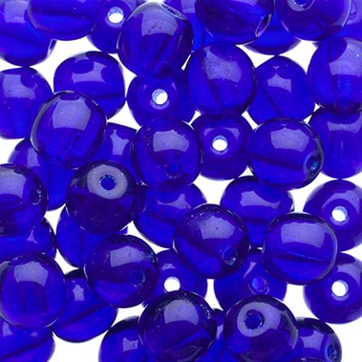 Glass Beads - 6mm - Round - Opaque Cobalt (50)