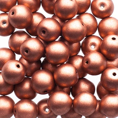 Glass Beads - 6mm - Round - Copper (50)