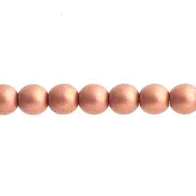 Glass Beads - 6mm Round - Copper (31pc strand)