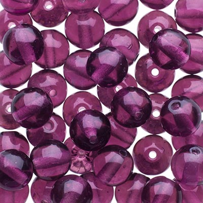 Glass Beads - 6mm - Round - Transparent Amethyst (50)