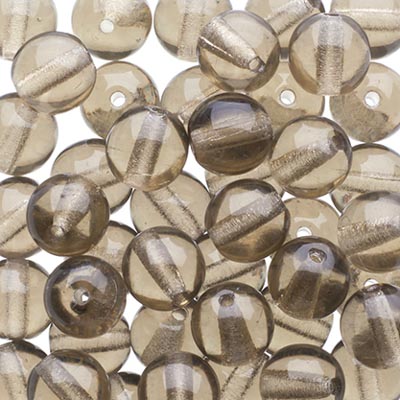 Glass Beads - 6mm - Round - Transparent Black Diamond (50)