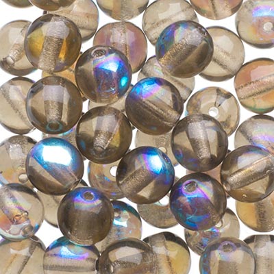 Glass Beads - 6mm - Round - Transparent Black Diamond AB (50)