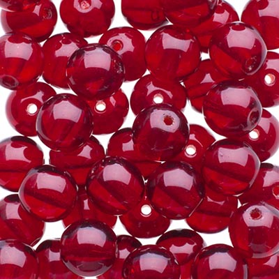 Glass Beads - 6mm - Round - Transparent Garnet (50)