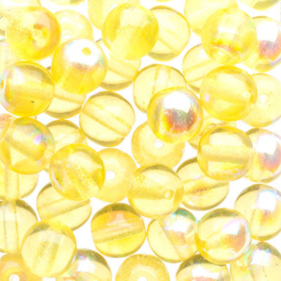 Glass Beads - 6mm - Round - Jonquil AB (50)