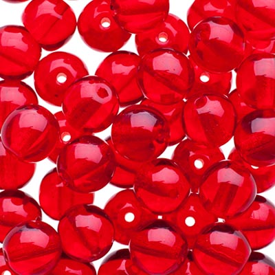 Glass Beads - 6mm - Round - Siam (50)