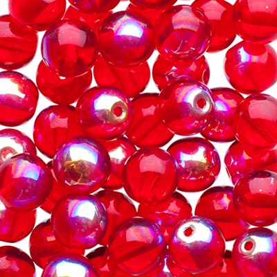 Glass Beads - 6mm - Round - Siam AB (50)