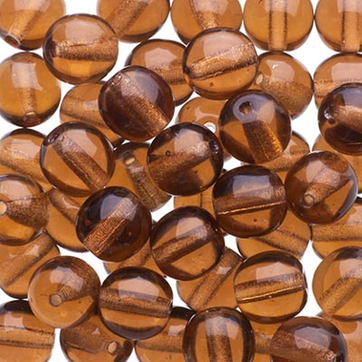 Glass Beads - 6mm - Round - Smoked Topaz (50)