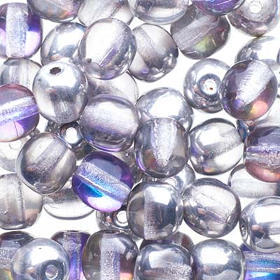Glass Beads - 6mm - Round - Crystal Light Vitrail (50)