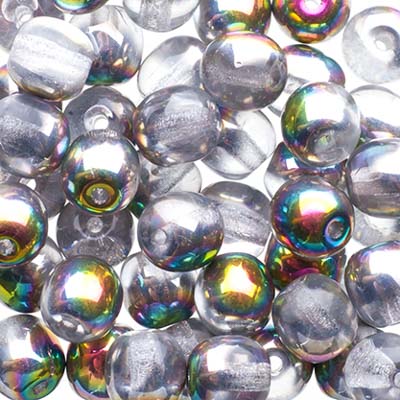 Glass Beads - 6mm - Round - Crystal Medium Vitrail (50)