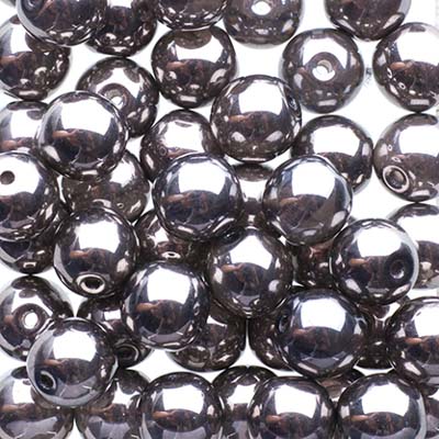 Glass Beads - 6mm - Round - Chrome (50)