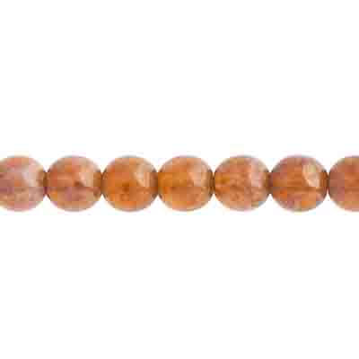 Glass Beads - 6mm Round - Transparent Amethyst Travertine (31pc strand)