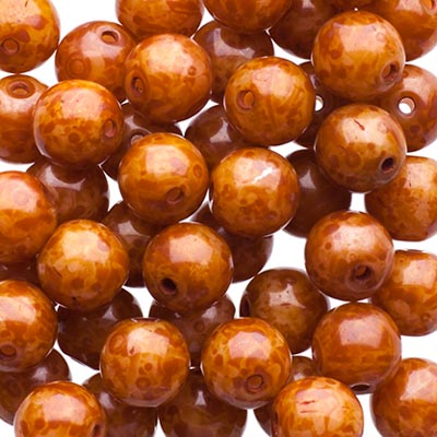 Glass Beads - 6mm - Round - Pink Alabaster Travertine (50)