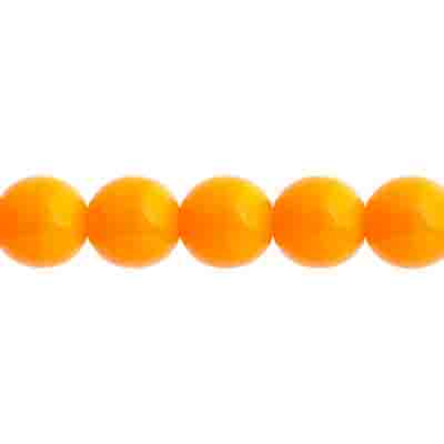 Glass Beads - 8mm Round - Opaque Orange (22pc strand)