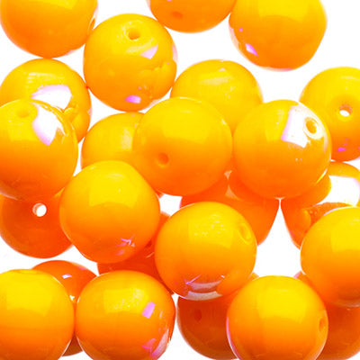 Glass Beads - 8mm - Round - Opaque Orange AB (25)