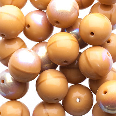 Glass Beads - 8mm - Round - Ivory AB (25)