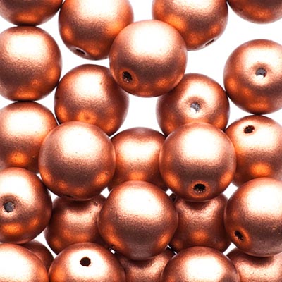 Glass Beads - 8mm - Round - Copper (25)