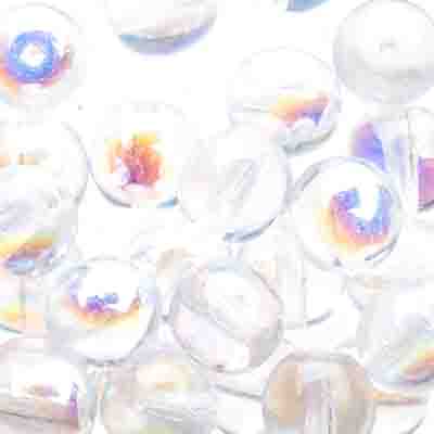 Glass Beads - 8mm - Round - Transparent Crystal AB (25)