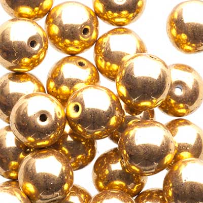 Glass Beads - 8mm - Round - Crystal Aurum 2X (25)