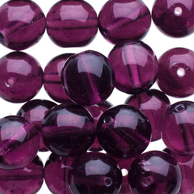 Glass Beads - 8mm - Round - Transparent Amethyst (25)