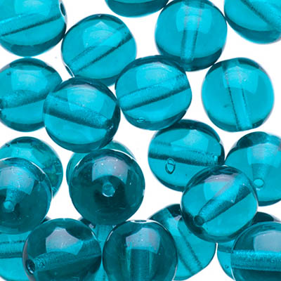 Glass Beads - 8mm - Round - Transparent Blue Zircon (25)