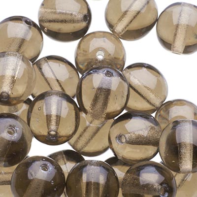 Glass Beads - 8mm - Round - Transparent Black Diamond (25)
