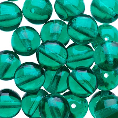 Glass Beads - 8mm - Round - Transparent Emerald (25)