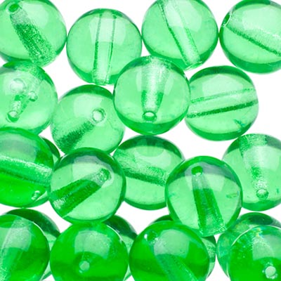 Glass Beads - 8mm - Round - Transparent Peridot (25)