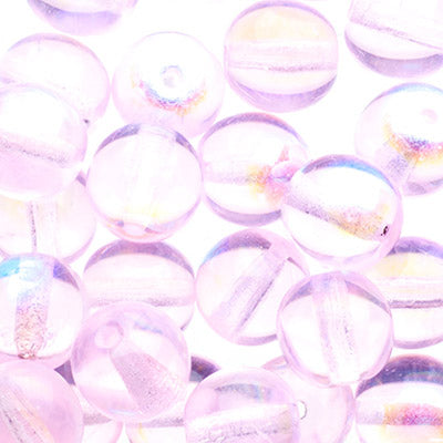 Glass Beads - 8mm - Round - Rose AB (25)