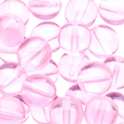Glass Beads - 8mm - Round - Transparent Light Rose (25)