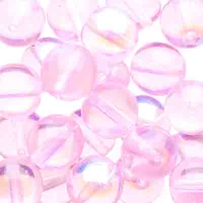 Glass Beads - 8mm - Round - Transparent Light Rose AB (25)