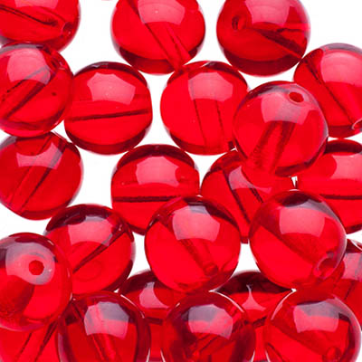 Glass Beads - 8mm - Round - Siam (25)