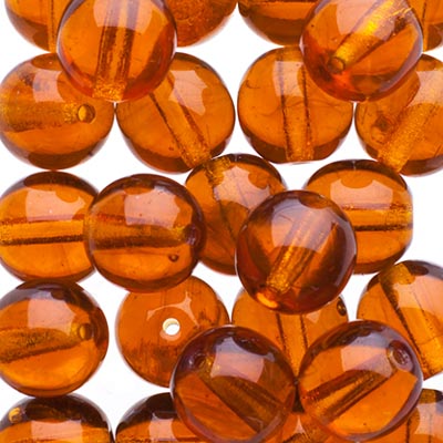 Glass Beads - 8mm - Round - Transparent Topaz (25)