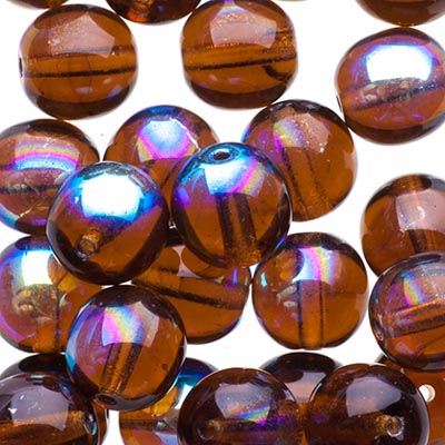 Glass Beads - 8mm - Round - Smoked Topaz AB (25)